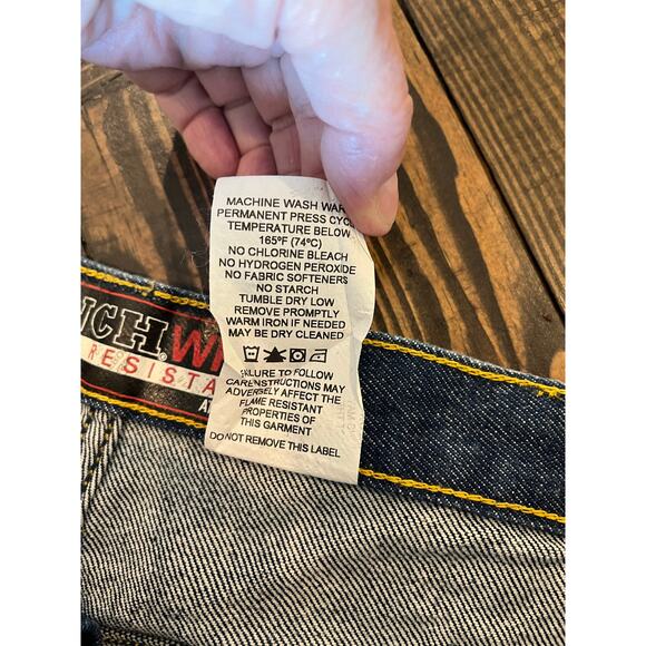 Cinch Men's Bootcut FR Work Jeans - Dark Blue - Picture 10 of 12